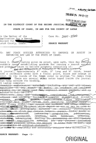 Jamin Wight Search Warrant page 1