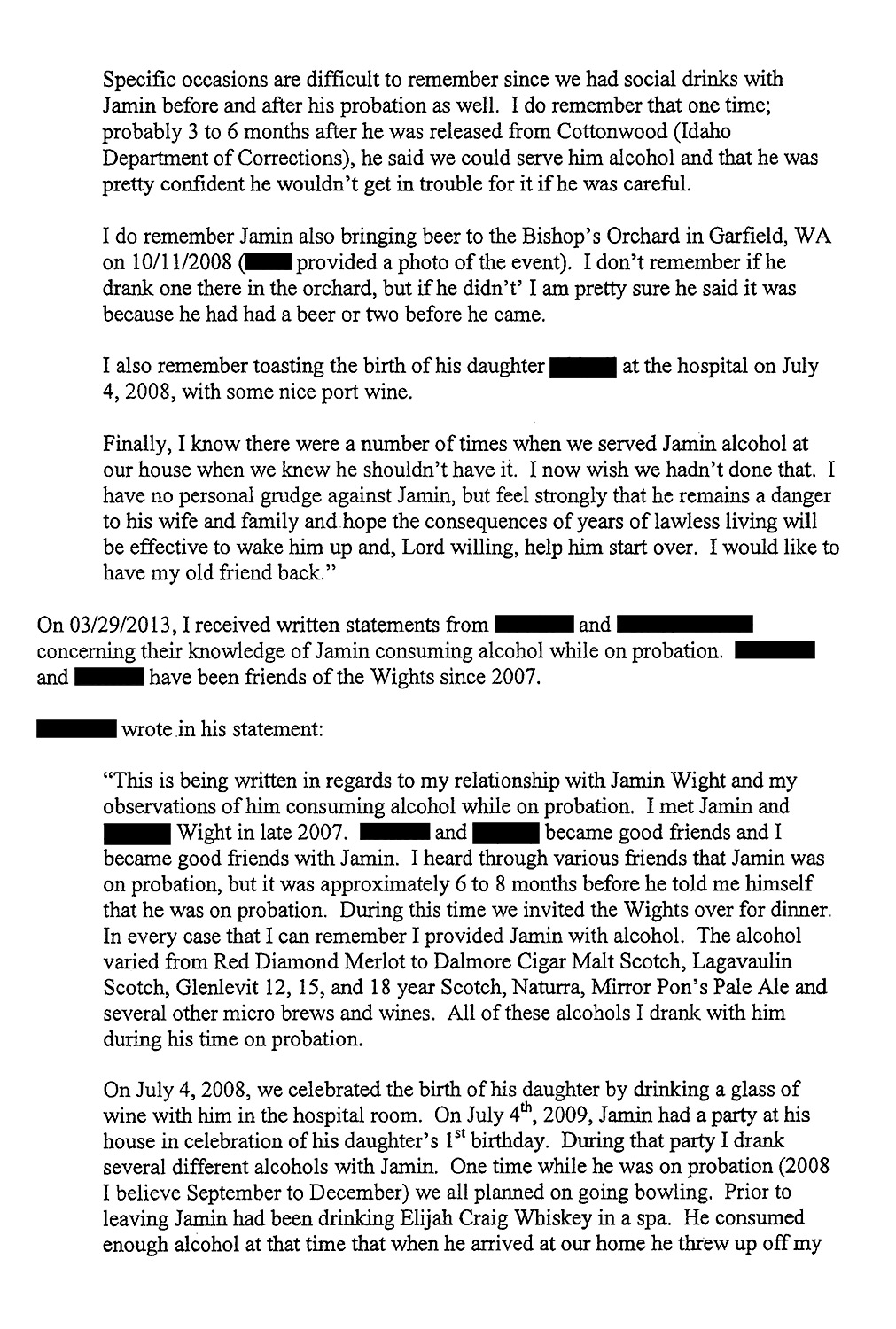 Affidavit of Latah County Sheriff’s Detective Justin Anderson page 4